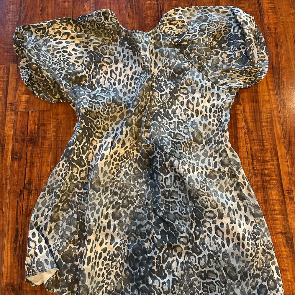 ASOS Leopard Print Mini Dress - Black and Gray